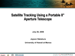 Satellite Tracking with an 8” Telescope
