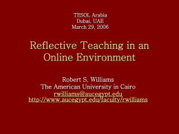 Reflective Teaching in an Online Environment