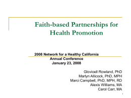 Faith-based Partnerships for Health Promotion