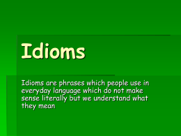 Idioms - ICTeachers