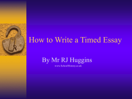 How to Write a Timed Essay