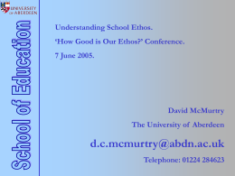 Understanding school ethos - Scottish Schools Ethos Network
