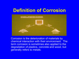 Definition of Corrosion - UK Centre for Materials Education