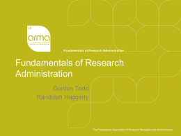 Fundamentals of Research Administration