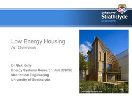 Low Energy Housing An Overview - University of Strathclyde