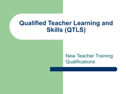 Qualified Teacher Learning and Skills (QTLS)