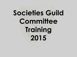 Societies Guild Committee Training 2015