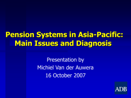 Pension Reform and ADB Interventions