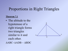 Proportions in Right Triangles