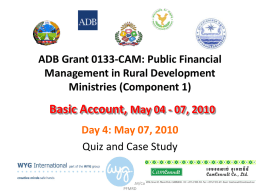 ADB Grant 0133-CAM: Public Financial Management in Rural