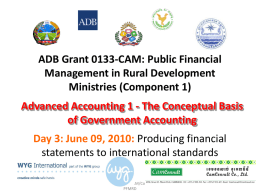 ADB Grant 0133-CAM: Public Financial Management in Rural