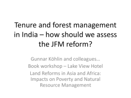 Tenure and forest management in India &ndash; how should we