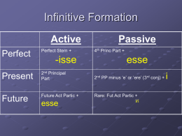 Infinitive Formation