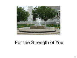 For the Strength of You - Latter