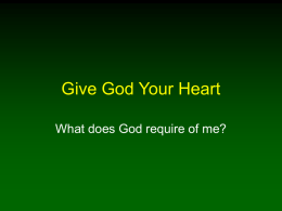 Give God Your Heart