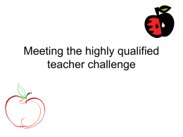Meeting the highly qualified teacher challenge