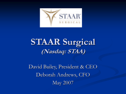 STAAR Surgical (Nasdaq: STAA)
