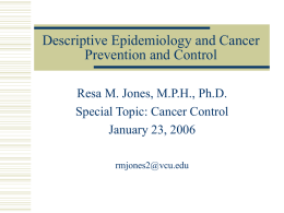 Descriptive Epidemiology - Virginia Institute for
