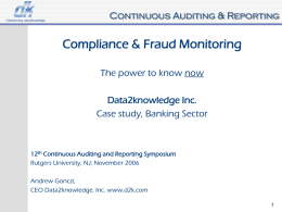 Continuous Auditing & Reporting