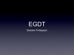 EGDT - General surgery