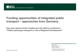 Funding opportunities of public transport – approaches
