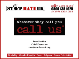Hate Incident Reporting Centre Training PC Donna McDougal