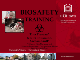 Biosafety At the University of Ottawa