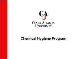 Chemical Hygiene Plan - Clark Atlanta University