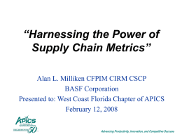 Harnessing the Power of Supply Chain Metrics”