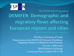 DEMIFER: Demographic and migratory flows affecting