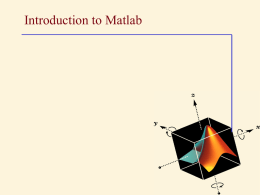 Introduction to Matlab - St. Francis Xavier University