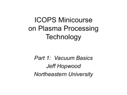 ICOPS Minicourse on Plasma Processing Technology