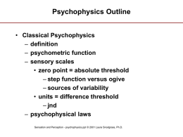 Psychophysics Outline