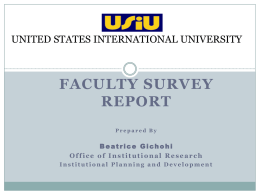 Faculty survey - United States International University Africa