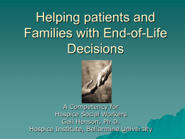 Helping Clients and Families with End-of