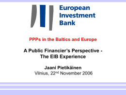 Presentation - Financing PPPs in the Nordics