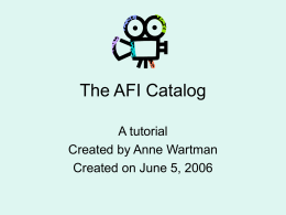 The AFI Catalog - Indiana University