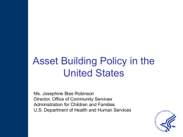 Asset Building” as Public Policy