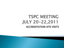 TSPC MEETING JULY 20-22,2011