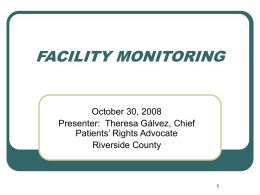 Facility Monitoring - Disability Rights California