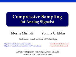 Compressive Sampling (of Analog Signals)