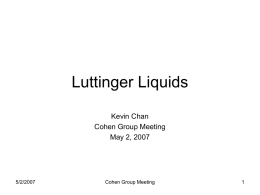 Luttinger Liquids - University of California, Berkeley