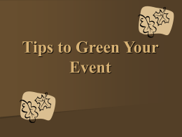Ways to Green Your Event