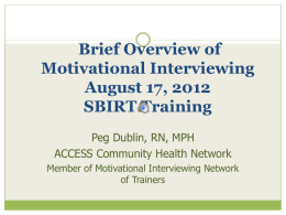 Motivational Interviewing: Strategies to Support