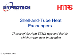Shell and Tube Exchangers