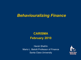 Behaviouralizing Finance