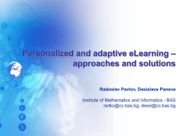 Personalized and adaptive eLearning &ndash; approaches and solutions