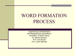 WORD FORMATION PROCESS