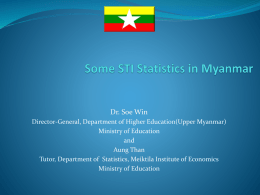 Science, Technology and Innovation Indicators in Myanmar