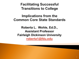 Facilitating Successful Transitions to College